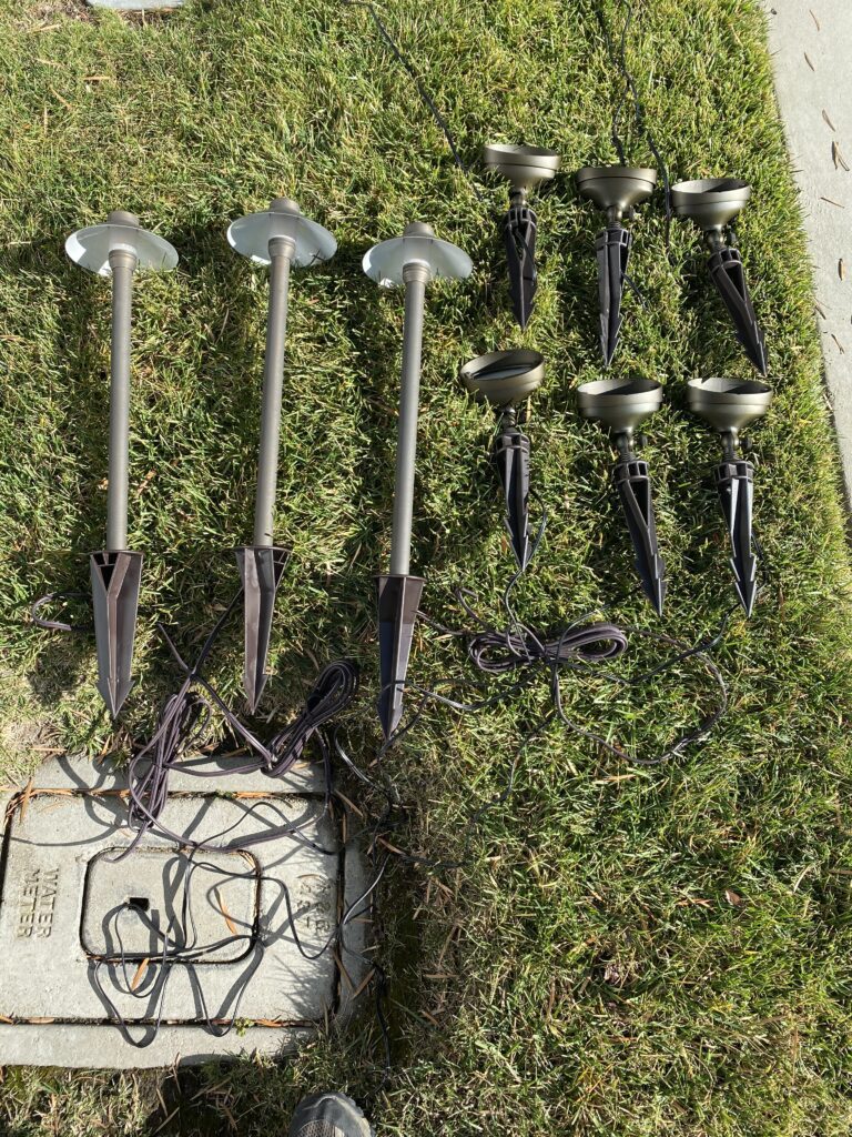Landscape Lightng Fixtures ready to be installed