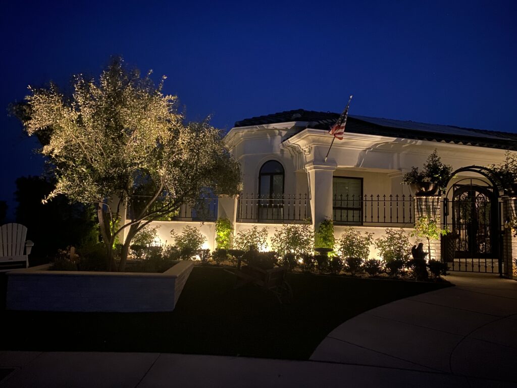 Landscape Lighting with Wall Wash Effect